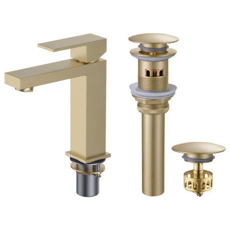 Fine Fixtures Modern Single Hole Bathroom Sink Faucet with Pop-up Drain