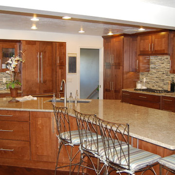 Large Island Maple Cabinets