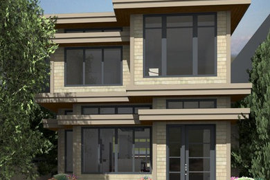 Inspiration for a contemporary exterior home remodel in Calgary