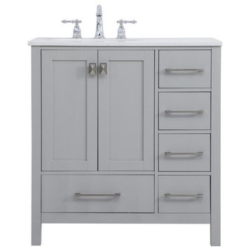 Grey 32" Single Sink Bathroom Vanity