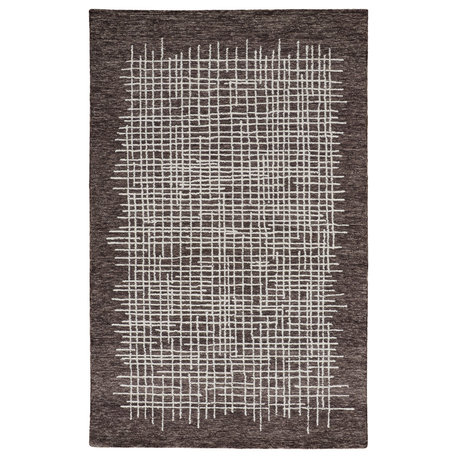 Weave & Wander Carrick Architectural Rug, Brown, 8'x10'