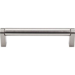 Top Knobs - Pennington Bar Pull 5 1/16" (c-c) - Brushed Satin Nickel - Length - 5 7/16", Width - 1/2", Projection - 1 3/8", Center to Center - 5 1/16", Base Diameter - W 1/2" x L 3/8"