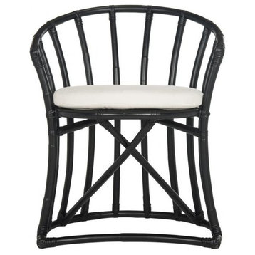 Stoney Rattan Accent Chair Black