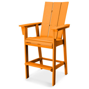 POLYWOOD Modern Adirondack Bar Chair, Tangerine