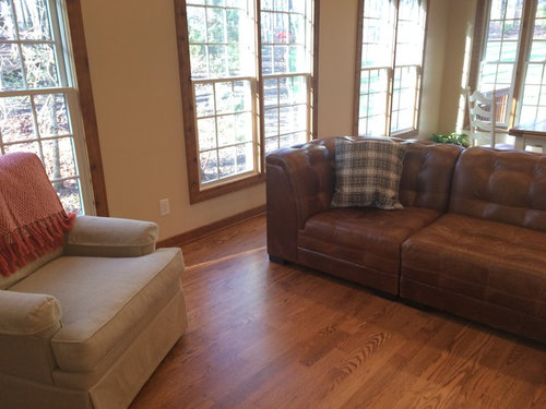 Need a leather recliner and fabric chair to go w/ my sofa in new room