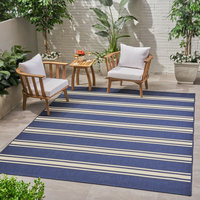 Julia Outdoor Stripe Area Rug, 5'3"x7"