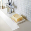 Self-Draining Soap Tray, Silicone, White