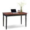 Leick Home Office Farmhouse Writing Desk Drawer in Blac and Russet