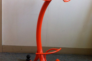 Orange tractor seat bar stool
