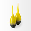 Jasse Yellow And Gray Glass Vase, Large