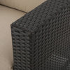 GDF Studio 10-Piece Feronia Outdoor Wicker Patio, Water Resistant Cushions Set