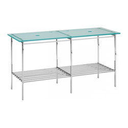 Rela 66541 + Barujo 66292.80 Glass Top Bathroom Vanity for Double Sinks 47.6" - Bathroom Vanities And Sink Consoles