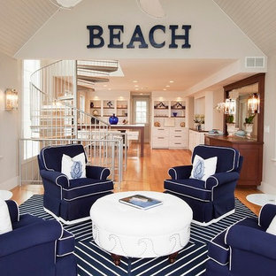 75 Beautiful Coastal Blue Living Room Pictures & Ideas | Houzz