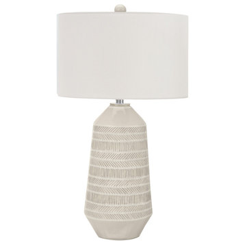 Lighting, 33"H, Table Lamp, Ivory/Cream Shade, Cream Ceramic, Contemporary