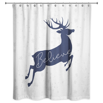 Believe Deer 71x74 Shower Curtain