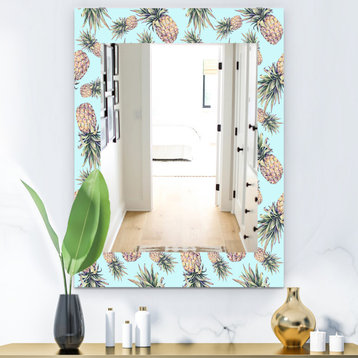 Designart Tropical Mood Pineapple 6 Bohemian Eclectic Frameless Vanity Mirror, 2