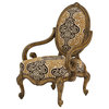 Lavelle Oval Back Wood Chair, Melange and Bright Gold