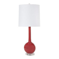 Worlds Away Lydia Red Table Lamp - Table Lamps