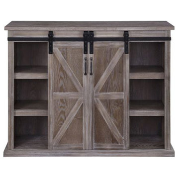 Vintage wood TV storage table farmhouse TV cabinet with 2 doors