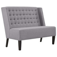Upholstered Fabric Settee, Light Gray