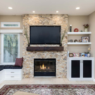 Large Stone Fireplace