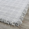 Bradbury Solid Wool Blend Area Rug by Kosas Home, Pearl Gray/Ivory Check, 9x12