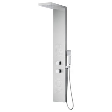 ANZZI Govenor 64" Full Body Shower Panel, Brushed Steel