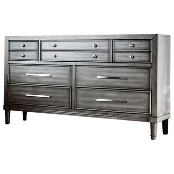 4 Drawers Wooden Dresser with Ball Bearing Metal Glides Design, Gray