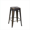 Office Star Bristow 26" Antique Metal Barstool in Antique Copper - Set of 2