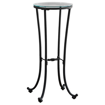 Accent Table Side End Plant Stand Round Living Room Bedroom Metal Black