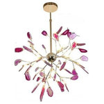 Mirodemi - MIRODEMI® Flims | Colourful Agate Art Multicoloured Chandelier, Pink, 20 Lights, Warm Light - Colourful agate art multicoloured chandelier from MIRODEMI with an unusual design is not just ordinary lighting, but a real piece of art. High quality materials and the use of modern LED lamps make this chandelier not only stylish, but also a functional element of the decor. It will become a real decoration of your home, give it comfort and warmth, creating a unique atmosphere. It is perfect for use in a variety of settings, including living rooms, dining rooms, and bedrooms. It can also be used in commercial settings, such as hotels, restaurants, and offices. The chandelier provides ample light, and it is sure to make a statement in any space.