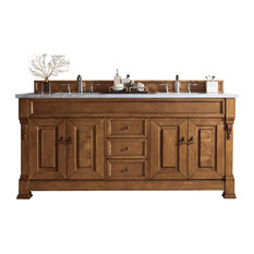 Brookfield 72" Country Oak Double Vanity 3CM Arctic Fall Solid Surface