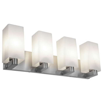 Access Lighting Archi 4-Light Vanity, Brushed Steel/Opal
