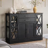 Ryland 47" Wood Storage Sideboard Buffet Cabinet Console Table, Black