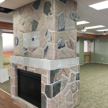 Granite Stone Fireplace Build