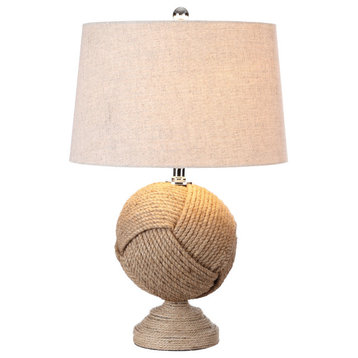 Monkey's Fist 24" Knotted Rope Table Lamp, Natural