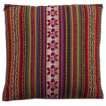 Novica Handmade Cuzco Floral Rainbow Cushion Cover