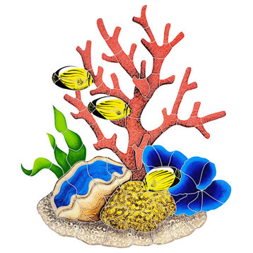 Coral Reef Accent Cermaic Pool Mosaic (24" X 20")