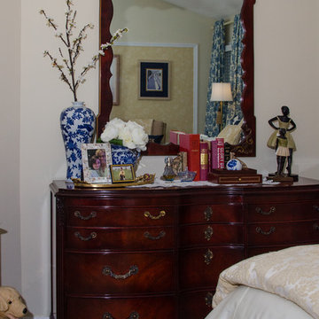 Master Bedroom - Family Heirlooms & Custom Window Treatments