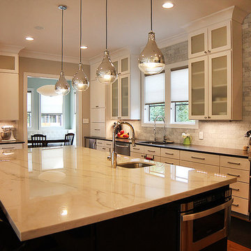 Wellborn-Premier: Milan White Paint and Espresso Maple