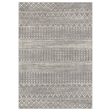 Helios Charcoal and White Area Rug 3'11"x5'7"