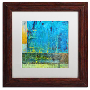 Michelle Calkins 'Essence of Blue 2' Matted Framed Art, 11x11