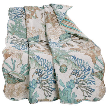 Greenland Home Fashions Atlantis Throw Blanket 50x60-inch Jade