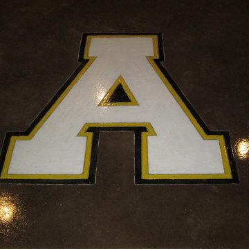 Acid Stain with Appalachian State Logo