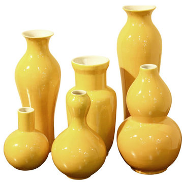 Vases Vase Assorted Colors May Vary Yellow Variable Set 6 Ceramic