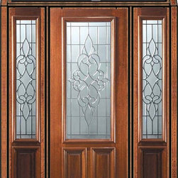 Prehung Side lights-Transom Door 96 Wood Mahogany Courtlandt - Front Doors