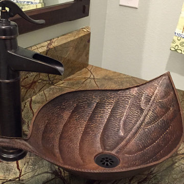 Leaf Vessel Hammered Copper Sink (PVLFDB)