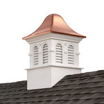 Good Directions, Inc. - Smithsonian Montgomery Vinyl Cupola With Copper Roof 26" x 42", 60" X 98" - For over 35 years, Good Directions cupolas have been the perfect complement to your home, garage, shed, barn, gazebo, pool house, carriage house, horse barn, or pavilion. Our expertly crafted, made to order, Smithsonian Montgomery louvered cupola features roof molding and reinforced interior supports for added strength. It's made to order in the USA from durable, maintenance free Royal Brand PVC vinyl, constructed with precision using a CNC Router for accuracy and a lifetime of enjoyment. The Smithsonian Montgomery Cupola features a 16 ounce, 24 gauge copper, bell shape roof that adds an architectural element of beauty and lasting value to your home. Our cupolas arrive in 3 sections for easy installation, includes assembly hardware and easy to follow detailed installation instructions, and are weathervane ready with a built in internal mounting bracket. YouTube videos are also available to walk you through the installation step by step. Good Directions vinyl cupolas have an industry exclusive Lifetime Warranty. For a distinctive finishing touch to your home, add a Good Directions weathervane or finial.