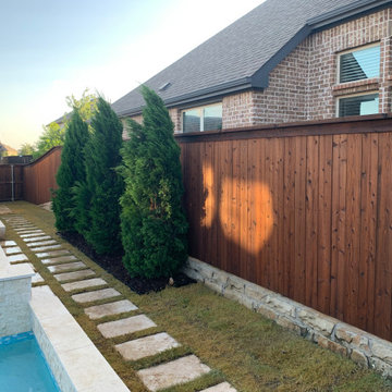Pool Landscaping & Travertine Walking Path