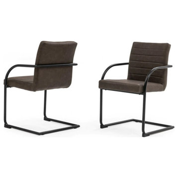 Nells Modern Brown Dining Chair, Set of 2